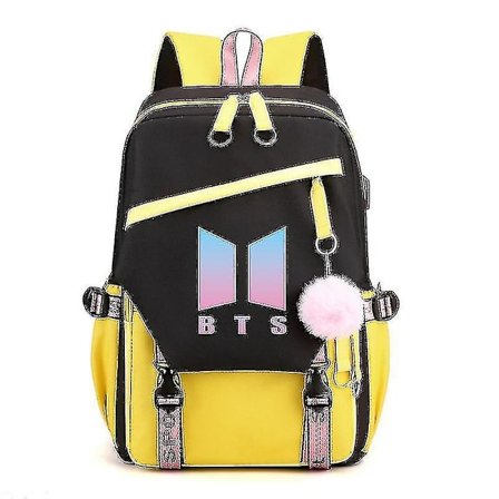 Bts Ungdomsgruppe Rygsæk Usb Opladning Rygsæk Stor Kapacitet Studerende Skole Taske