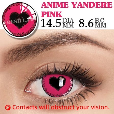 Bio-Essens 2 kpl Halloween Cosplay Piilolinssit Pinkit Punaiset Linssit Moniväriset Linssit Anime Cosplay Linssit Muotilinssit Anime Yandere Pinkki 0