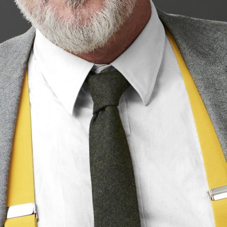 Cravatta in lana verde scuro per uomini - Cravatte in tinta unita