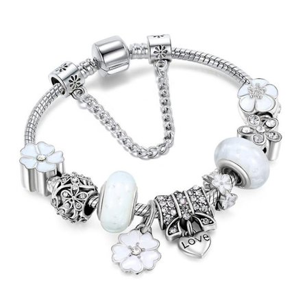 New Popular Crystal Charm Bracelet for Women - Beads Fit Original Bracelet Bangle Pandora Style Jewelry 21cm