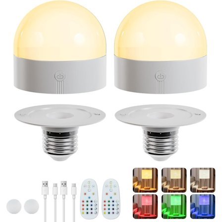Oppladbar lyspære - E27 oppladbar lyspære med fjernkontroll