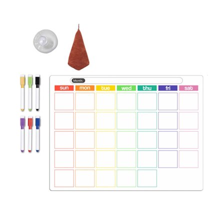 Køleskab Magnetisk kalender Ugeplanlægger Magnetisk kalender Whiteboard Månedlig to-do-liste tavle til indkøbsliste