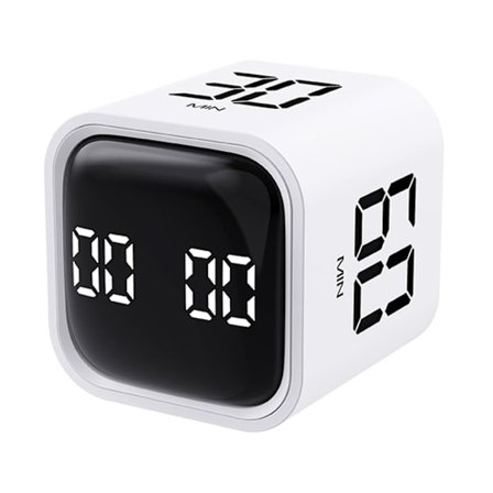 Produktivitets Cube Timer med Gravitationssensor, Reversibel LED-skærm, 4 Forudindstillede Tider, Dobbelte Tilstande, Tidsstyring, Nedtælling, 
