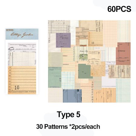 Mordely 60 st Scrapbook Material Papper Retro Blommor