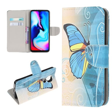 Wonderland Motorola Moto E7 Plus / Motorola Moto G9 Play flip kuoret - Sininen Perhonen