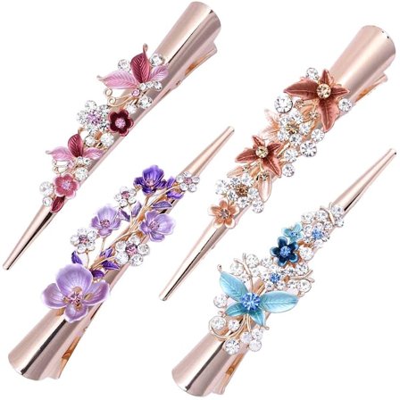 4 kpl perhoshiusklipsiä naisille, alligaattori perhoshiusklipsit juhliin, matkoille, banketteihin ja häihin