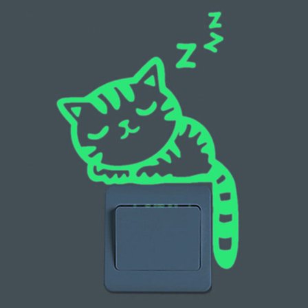 Cat Switch Wall Stickers Glow In The Dark Avtagbar Art Home Ro