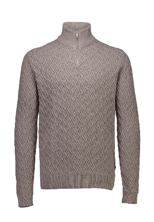 Lindbergh Recycle structure half zip Knit Tröjor Herr Brun XL