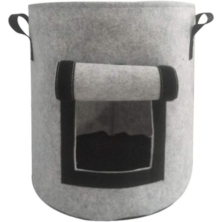 2 stk. kartoffelplanter, kartoffeldyrkningsposer 10 gallon, kartoffelplanter til dyrkning af kartofler, kartoffeldyrkningsposer med flap (grå)