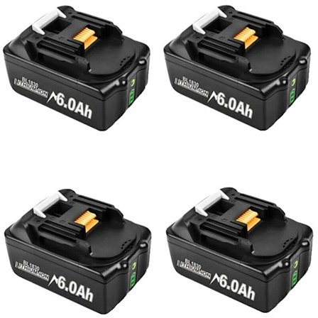 18V 6000mAh Li-Ion batteri för Makita, dubbel laddare, smarta LED-indikatorer,4 stycken 6,0
