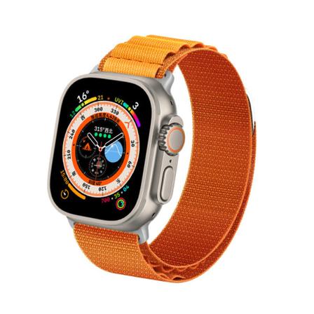 Alpine Loop-remme kompatibel med Apple Watch Ultra 49mm Nylon Sport-armbånd til mænd og kvinder, titanium G-hook-rem