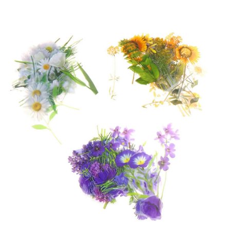 120 kpl läpinäkyviä kukka-tarroja