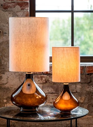 Flavia mini bordlampe H48 - negra m/milano beige skjerm