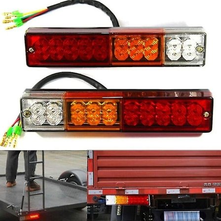 2 st 12V LED-trailerljus, universella LED-bakljus 20 LED-backljus Broms Blinkers
