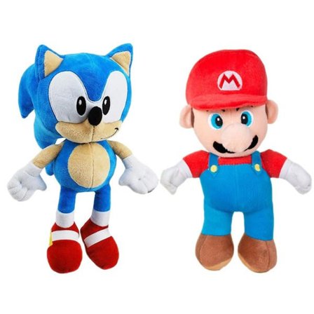IC 2-pack Sonic The Hedgehog & Super Mario Plyschdjur - 1 flerfärgad