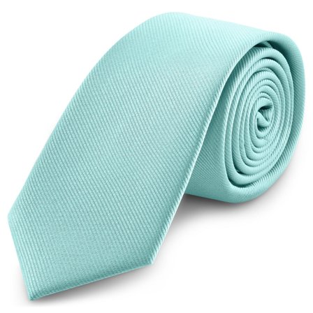 8 cm Baby Blue Grosgrain Tie for Men - Solid color neckties