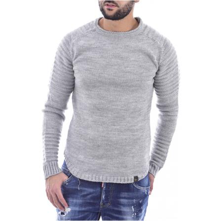 Goldenim paris, Pull ajusté avec laine Szary, Mężczyzna, Rozmiar: XL