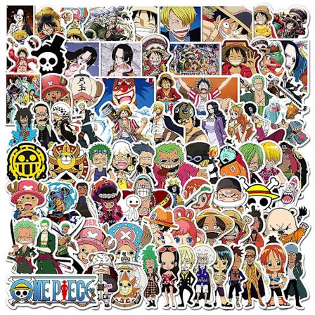 100 stk. One Piece Stickers Pakke til Laptop, Nami Zoro Ace Luffy Chopper One Piece Anime Graffiti Vandtætte Vinyl Stickers til Teenagere Voksne DIY 