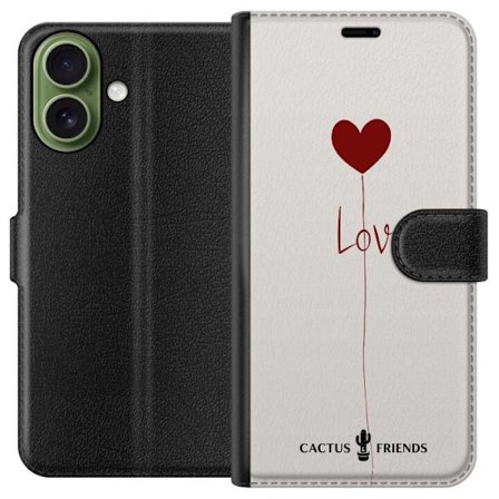 Yhteensopiva Lompakkokotelo Apple Apple iPhone 17 Cactus and Friends - Love Balloon Minimal