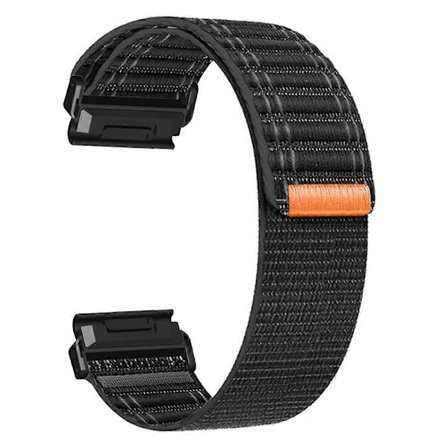 22 mm klokkereim for Garmin Fenix 8 (47 mm) 7 6 5 remmer titan nylon løkke armbånd svart