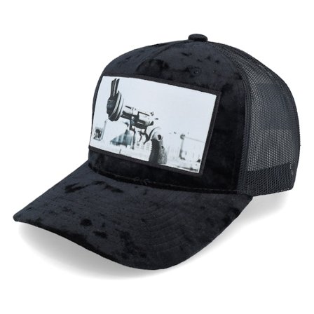 Calza Pennello - Nero trucker Cappellino - Knotted Gun Velvet Black A-frame Trucker @ Hatstore