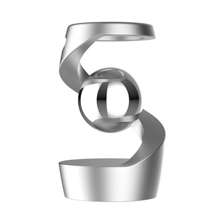 1-Pak, Sølv, Anti-Tyngdekraft Kinetisk Skrivebordslegetøj, Hængende Gyroskop til Skrivebord, Optisk Illusion Skrivebordslegetøj, Stressaflastende 