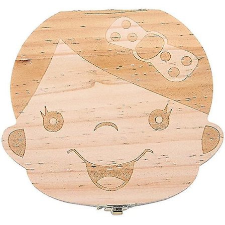 Baby Træ Tands Opbevaringsboks Hukommelse Mælketand Organizer