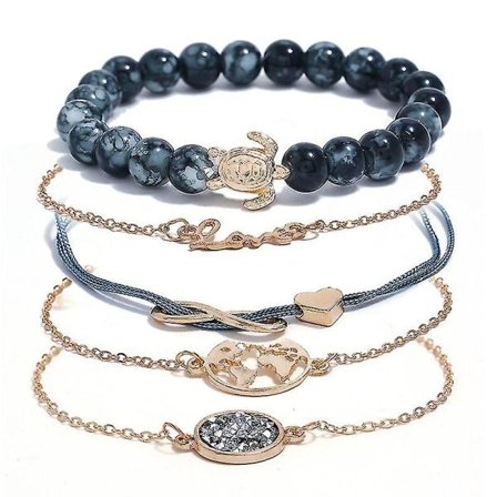 Armbåndssæt til kvinder, lagdelte armbånd justerbare manchetkæder elegante perler fine smykker stabelbare armbånd, bedste gaver til ham-subaoe