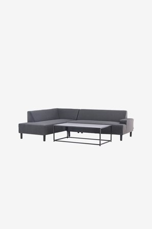 Venture Home - Sofagruppe Mecka med sofabord Meli - Grå - Loungemøbler - Fra Homeroom