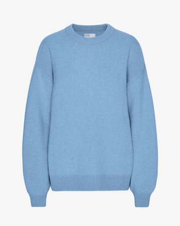 Oversized Merino Wool Crew - Seaside Blue