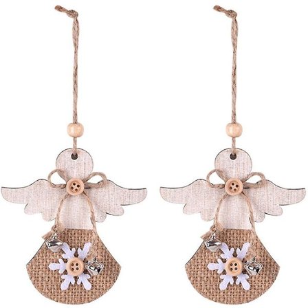 2 stk. Juleanheng i tre Juletre Lite anheng Dekorasjon (Juleengel)