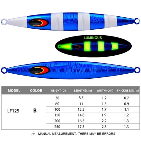 Fiske Jig Lure Kunstig Lures BLÅ 100G 100G