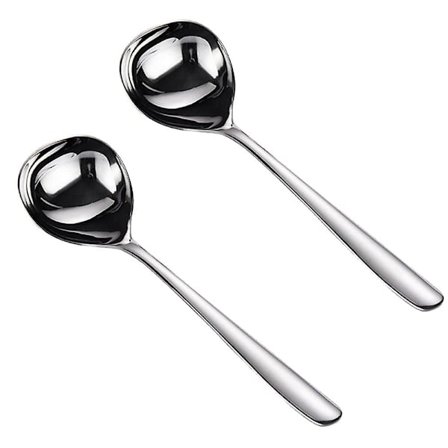 Liten slev för sås i rostfritt stål, serveringsslev i silver, såsslev