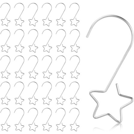 60 silver julgransdekorationer krokar, julgranshängen, meta