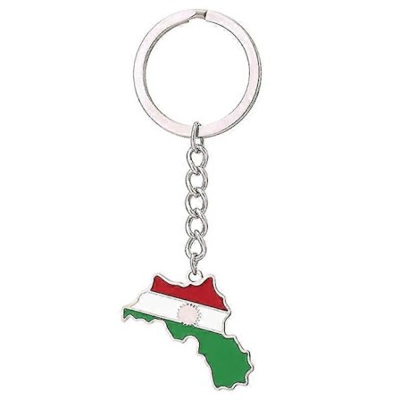 Nøkkelring Kurdistan Kart Former Nøkkelringer Tilbehør - FARGE: Sølv