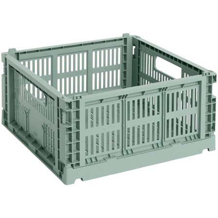 HAY Colour Crate Medium Square oppbevaringsboks, sage green' - 'Grønn