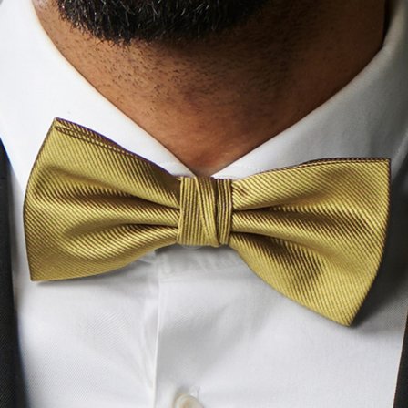 Hořčicově žlutý rypsový předvázaný motýlek pro muže - Předvázané motýlky