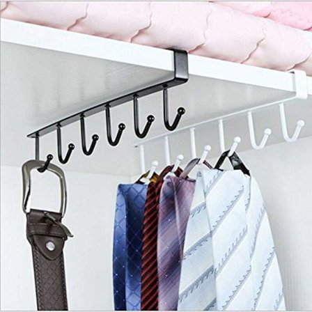 Kaksi kappaletta kuppikoukkuja kaapin alle, kuppien säilytyskoukkuja, monitoimikoukkuja, keittiövälineitä, siteitä, vyötärönauhoja, huiveja, 