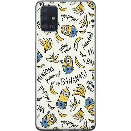 Kompatibelt Mobilskal till Samsung Samsung Galaxy A51 Minions bananmönster lekfull illustration med gula figurer bananer humoristisk design för fans