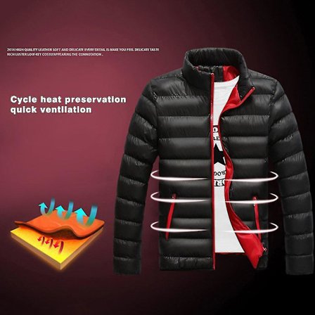 Hettejakke for menn i tykt bomull, smal passform