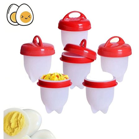 6-delt eggkoker uten skall - Eggkopper - Eggkokere - Eggkoker - Eggeplomme - Eggeplomme - Silikon eggkoker -