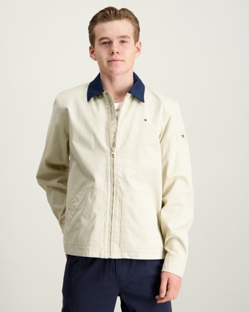 Tommy Hilfiger CONTRAST COLLAR COTTON JACKET Beige Jacken Jungen - Kids Brand Store