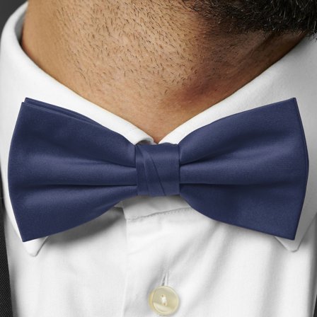 Navy Blue Basic Pre-Tied Bow Tie for Men - Pre-tied bow ties