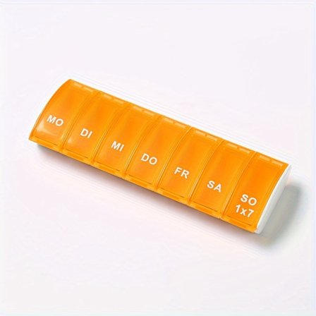 1 stk. Bærbar syv-roms pilleboks for en uke, oppbevaring, reise, dispenseringsboks for piller