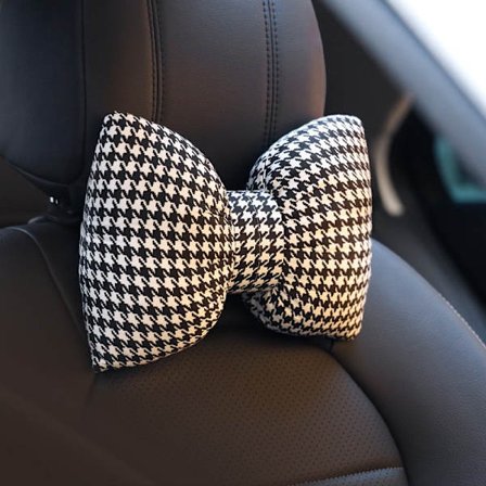 Bil nackstöd kudde, svartvit rutig retro bil nackkudde, nackstöd kudde nackstöd bilkudde lämplig för körning