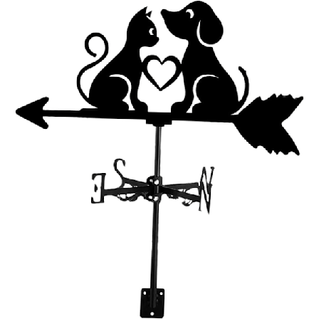 Vindflöjel i metall Vindriktningsindikator Garage Staket Hund Katt Vindflöjel