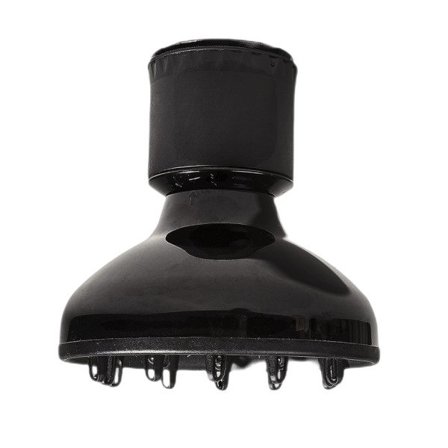 Hårtørrerdiffuser i silikone til bølget naturligt tykt hår Sort Sort