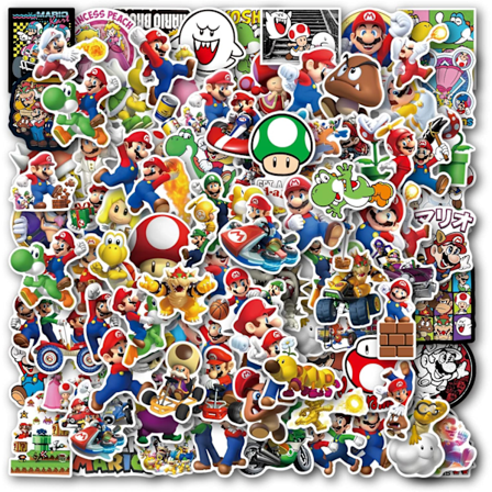 100 kpl Super Mario -tarroja vesipulloille