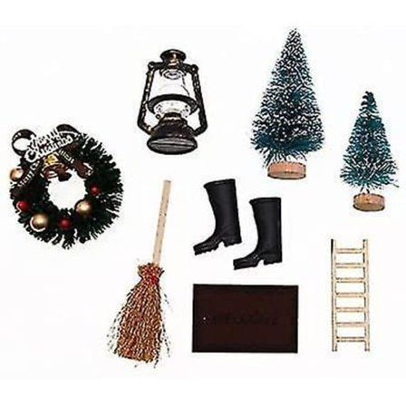 8 Dukkehustpynt Miniatyr Hageverktøy Jul