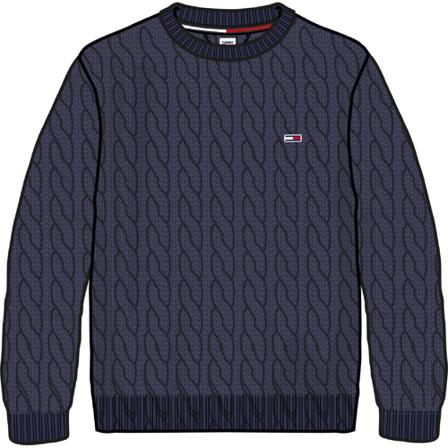 Tommy Jeans Men& Clothing Sweatshirts Blue Aw22 blå, Herr, Herr, Storlek: S